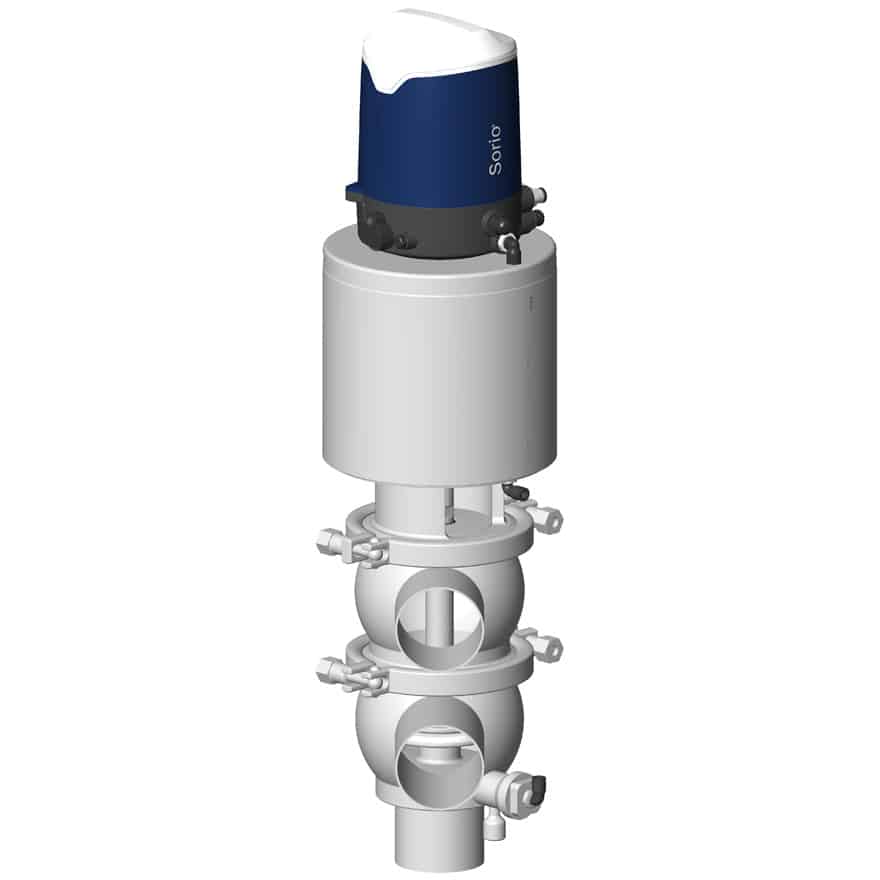 Vanne à clapet double étanchéité DCX4 DE 1 témoin avec boîtier de contrôle Sorio