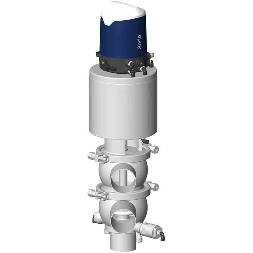 Vanne à clapet double étanchéité DCX4 DE 2 témoins avec boîtier de contrôle Sorio