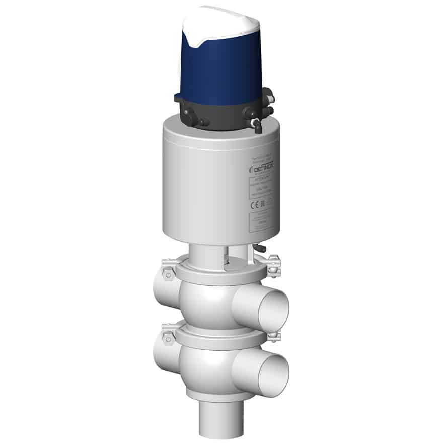 Vanne à clapet simple étanchéité DCX4 corps en TT avec boîtier de contrôle Sorio