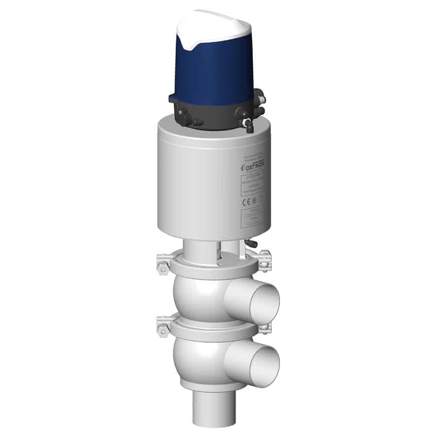 Vanne à clapet simple étanchéité à membrane DCX4 corps en LLavec boîtier de contrôle Sorio