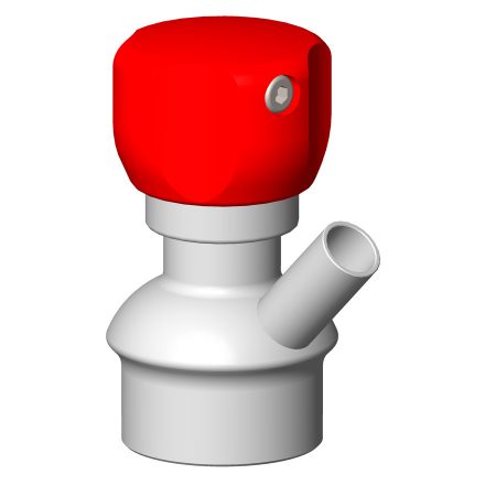 Manual sampling valve PEX1 with red plastic handle flame sterilization wall welded connection