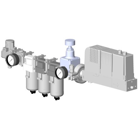 Automatic air treatment module to manage pressure for pigging system