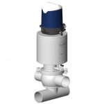 Aseptic shut-off valve DCX3 steam bearing cross body with Sorio control top