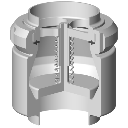 Non-return valve metal metal sealing