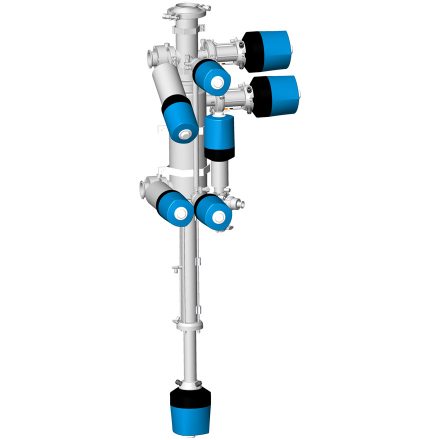 In-line cleaning station for double pigging system