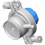 Manual sampling diaphragm valve DMX PE 2 outlets