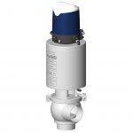 Shut-off valve DCX3 FRACT single sealing mechanical relief with L tangential body and control top