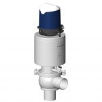 Aseptic shut-off valve DCX3 steam bearing L body with Sorio control top